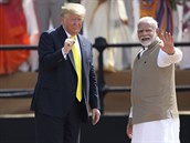 Americký prezident Donald Trump na návtv Indie s indickým premiérem Módím.
