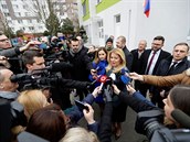 Slovenská prezidentka Zuzana aputová odevzdala svj hlas v Pezinku.