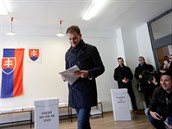 Igor Matovi, lídr strany OLaNO, také volil v parlamentních volbách.
