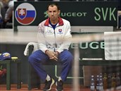 Utkání kvalifikace tenisového Davis Cupu: Slovensko - esko. Kapitán domácích...