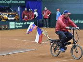Utkání kvalifikace tenisového Davis Cupu: Slovensko - esko. Jeden z poadatel...