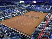 Utkání kvalifikace tenisového Davis Cupu: Slovensko - esko.
