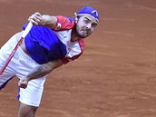 Utkání kvalifikace tenisového Davis Cupu: Slovensko - esko. Domácí jednika...