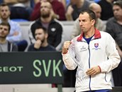 Utkání kvalifikace tenisového Davis Cupu: Slovensko - esko. Domácí kapitán...