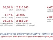 Úast voli ve volbách na Slovensku byla 65,80 procenta.