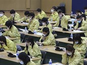 Pracovníci v Jiní Koreji.