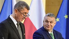 �eský premiér Andrej Babi� a jeho ma�arskáý kolega Viktor Orbán (vpravo).