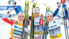 Norská ly�a�ka Therese Johaugová slaví pot�etí v karié�e k�i��álový glóbus,...