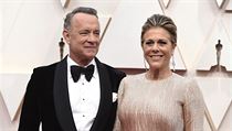 Herec Tom Hanks a jeho ena Rita Wilsonov.