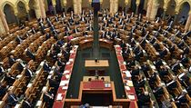 Jednání maďarského parlamentu.