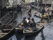 Slum v nigerijském Lagosu.