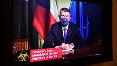 Premiér Andrej Babi vystoupil 23. bezna 2020 v hlavních televizních stanicích...