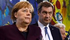 Nmecká kancléka Angela Merkelová a bavorský premiér Markus Söder