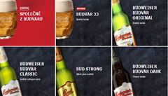Budvar m�ní etikety.