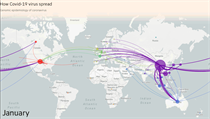 Mapa ���en� koronaviru v lednu.