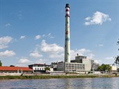 Elektrárna v Kolín dnes. Vznikala po etapách: projekt je z roku 1929,...