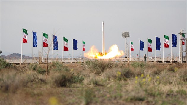 Start íránské rakety ve stedu 22. dubna.