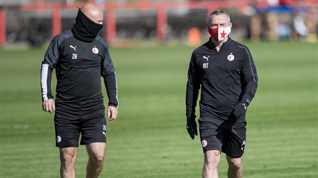 Martin Tasák a Zdenk Houtecký na tréninku Slavie