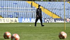 Trenér fotbalist prvoligového FC Fastav Zlín Bohumil Páník pi tréninku týmu...