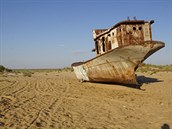 10. Lod na bývalém behu Aralského jezera jsou trpkou pipomínkou, e vtru a...
