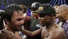 Zápas Floyd Mayweather (vpravo) vs. Manny Pacquiao.