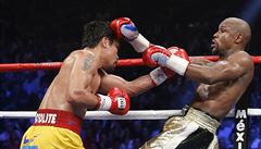 Zápas Floyd Mayweather (vpravo) vs. Manny Pacquiao.