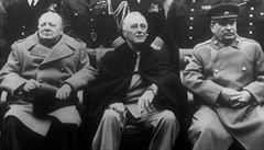 Zástupci Velká Británie, USA a Sovětského svazu Winston Churchill, Franklin...