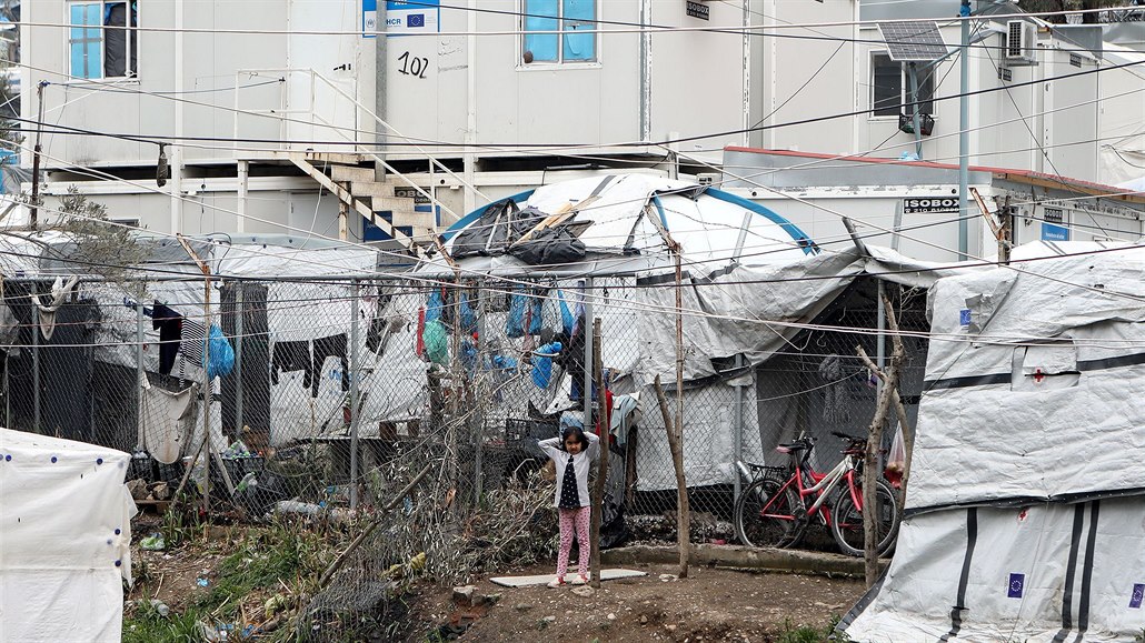 Uprchlický tábor Moria na ostrov Lesbos.