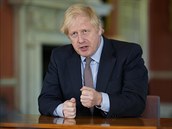 Britský premiér Boris Johnson bhem projevu ohledn vývoje koronavirové...
