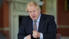 Britský premiér Boris Johnson bhem projevu ohledn vývoje koronavirové...