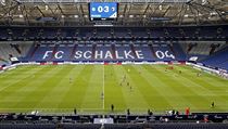 Prázdné tribuny v Schalke