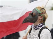 Demonstrant v Polsku, lidé poadují zruení vládních opatení.