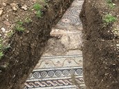 Zachovaná mozaiková podlaha antické vily v italské Veron.