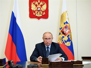 Prezident Vladimir Putin na videokonferenci 29. kvtna.