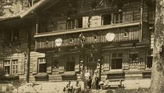 Historická fotografie chat Na Tokáni, NP eské výcarsko