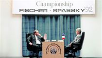 Na snímku šachová partie Fischer - Spasskij.