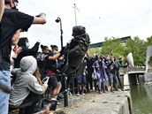 Protesty v Bristolu ve Velké Británii