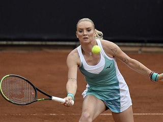 Tenisov turnaj en LiveScore Cup v Praze.Tereza Martincov v utkn proti...