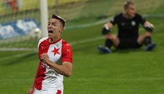 P�íbram - Slavia: Petar Musa slaví gól.