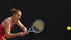 Finále tenisového turnaje �en LiveScore Cup, 6. �ervna 2020 v Praze. Karolína...