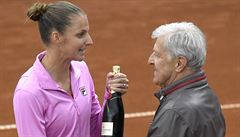 Finále tenisového turnaje �en LiveScore Cup, 6. �ervna 2020 v Praze. Karolína...