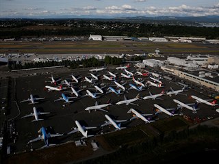 Zaparkovaná letadla Boeing 737 Max