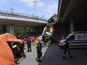 Havárie autobusu ve Varav v Polsku 25. 6. 2020.