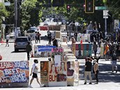 Autonomní zóna vyhláená demonstranty v Seattlu.
