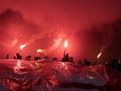 Fanouci pi utkání nadstavbové ásti Fortuna ligy SK Slavia Praha vs. FC...
