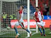 Utkání nadstavby 1. fotbalové ligy: SK Slavia Praha - FC Viktoria Plze. Petr...