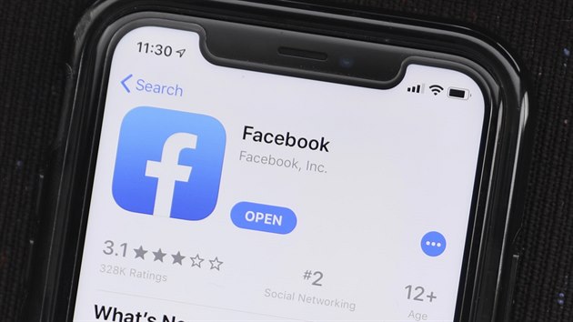 Sociální sí� Facebook na telefonu od Applu.