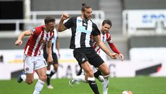 Jack Robinson ze Sheffieldu se snaí zastavit  Andy Carrolla