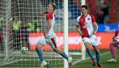 Utkání nadstavby 1. fotbalové ligy: SK Slavia Praha - FC Viktoria Plze�. Petr...