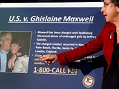 Konference v New Yorku, kde byla oznámena role Ghislaine Maxwell v pípadu...
